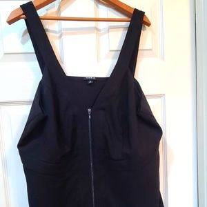 Torrid Black Crepe Zip Front Peplum Tank Size 2